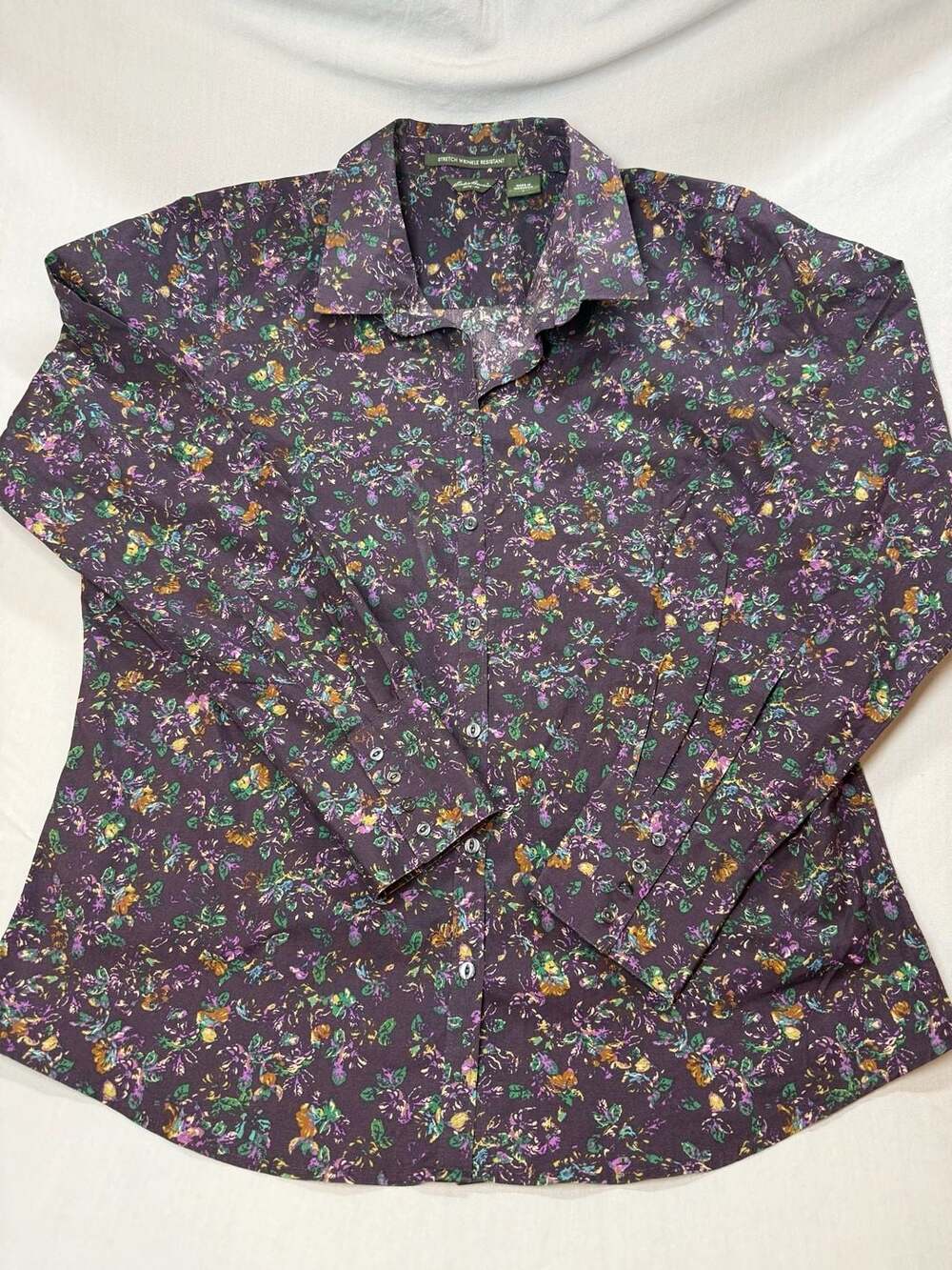 Eddie Bauer Stretch Wrinkle Resistant Floral Button Down Shirt Size L